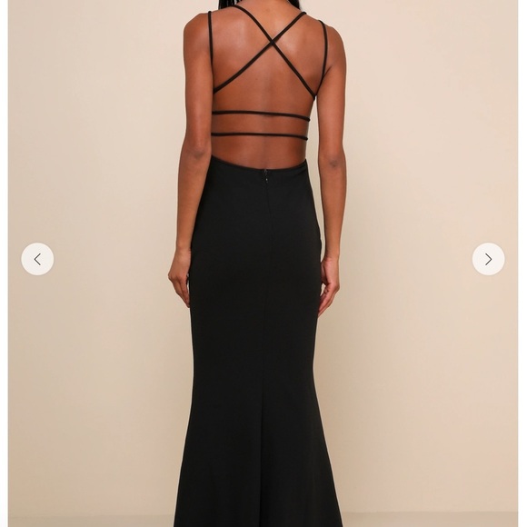 Lulus All This Allure Black Strappy Backless Mermaid Maxi Dress S - Picture 4 of 14